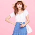 Short-sleeve Tie-up Top