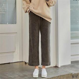 Band-waist Napped Corduroy Pants
