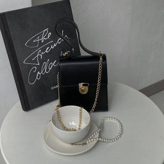 Chain-strap Push-lock Satchel