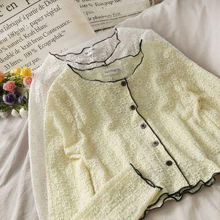 Eyelet Embossed Light Cardigan