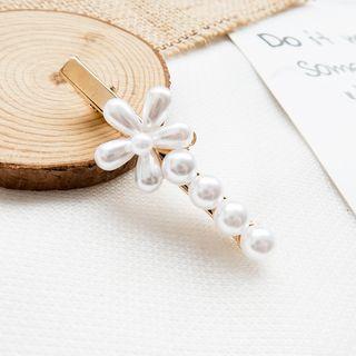 Flower Faux Pearl Hair Clip As Shown In Figure - One Size