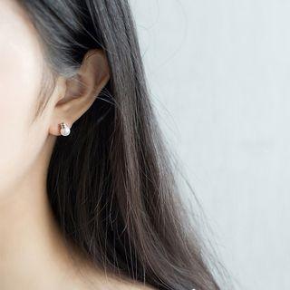 925 Sterling Silver Faux Pearl Light Bulb Earring