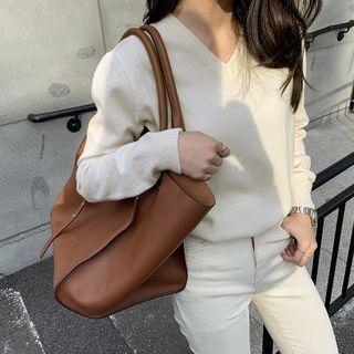 V-neck Wool Sweater Ivory - One Size