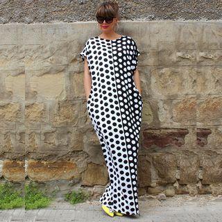 Dotted Cap Sleeve Dress