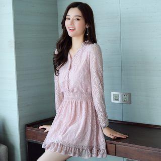 Lace Slim-fit Long-sleeve Dress