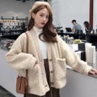Faux Shearling Buttoned Jacket