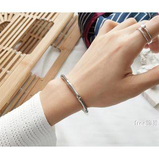 Bamboo Shape Bangle 925 Silver - Silver - One Size