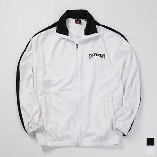 Letter-embroidered Zip-up Jacket