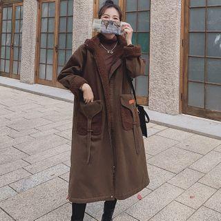 Fleece-lined Hooded Long Coat
