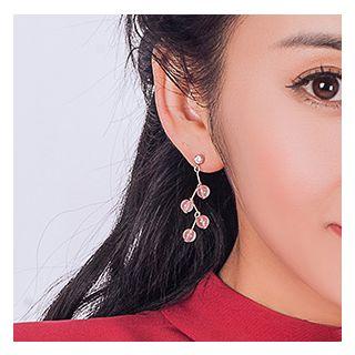 925 Sterling Silver Bead Dangle Earring 1 Pair - Silver Earrings - One Size