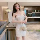 Cold-shoulder Fringed A-line Dress