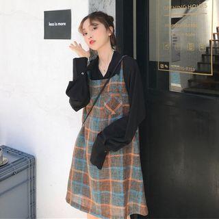 Spaghetti Strap Plaid Dress / Shirt