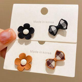 Flower Bow Asymmetrical Alloy Earring
