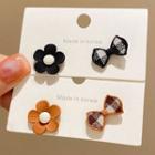 Flower Bow Asymmetrical Alloy Earring