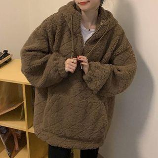 Half-zip Fleece Drawstring Hoodie