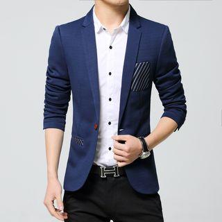 Stripe-pocket Blazer