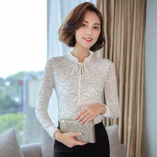Stand Collar Lace Blouse
