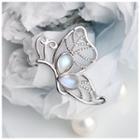 Retro Moonstone Butterfly Pendant 1 Pc - Pendant - Silver - One Size