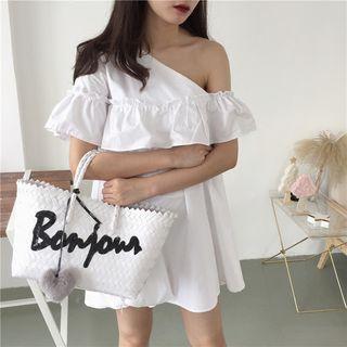 One-shoulder Frilled A-line Dress