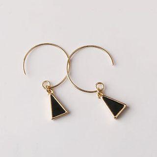 Triangle Hoop Drop Earring