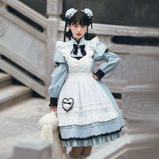 Puff-sleeve Ruffled A-line Lolita Dress / Overall Dress / Set
