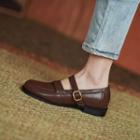 Block Heel Buckled Mary Jane Loafers