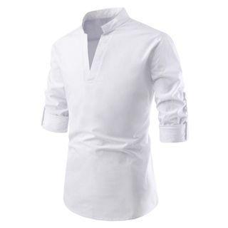Split-neck Short-sleeve Shirt