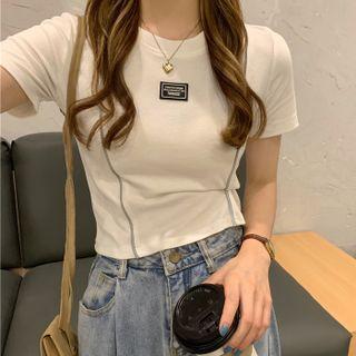 Cropped Round-neck Top