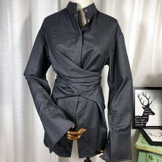 Tie-waist Asymmetric Blouse