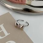 Bow Rhinestone Alloy Open Ring J2723 - Silver - One Size