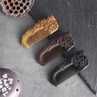 Flower Engraved Wooden Hair Comb (various Designs)