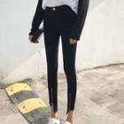 Zip-up Front Cropped Skinny Jeans