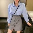 Plain Shirt / Button-up Mini Skirt