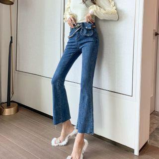 High Waist Jeans With Belt
