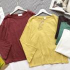 Plain Long-sleeve Loose-fit T-shirt