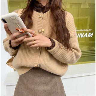 Ribbed Cardigan / Long-sleeve Mock-neck Top