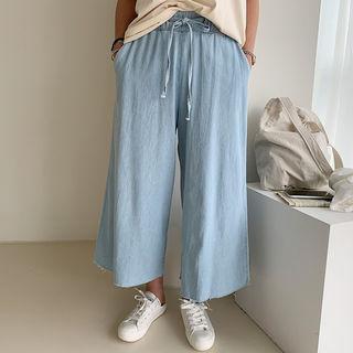 Drawcord Wide-leg Jeans
