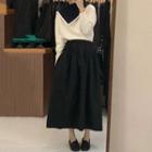 Two-tone Sweater / A-line Skirt