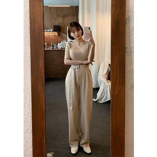 High-waist Dress Pants With Belt
