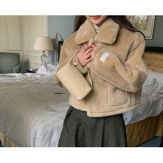 Two-way Faux-shearling Jacket (beige) One Size