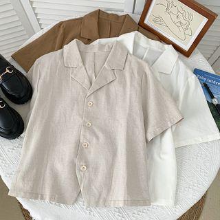 Details Lapel Crop Shirt