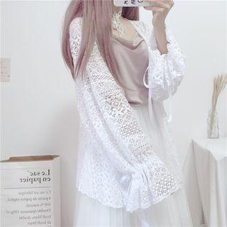 Lace Panel Sheer Cardigan
