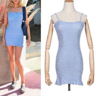 Spaghetti Strap Smocked Mini Dress