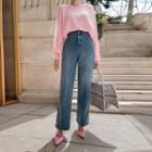 [the Denim] High-waist Wide-leg Jeans