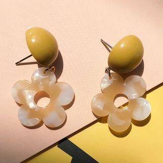 Acetate Flower Dangle Earring 1 Pair - Earrings - One Size