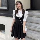 Set: Elbow-sleeve Blouse + Jumper Dress