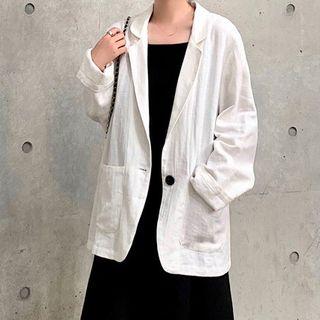 One Button Blazer White - One Size