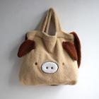 Pig Faux Lambswool Crossbody Bag Beige - One Size