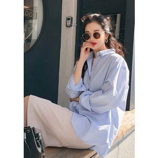 Striped Boxy Cotton Shirt