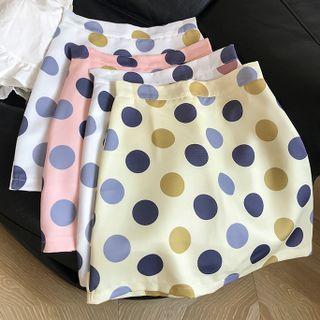 High-waist Dotted Skirt
